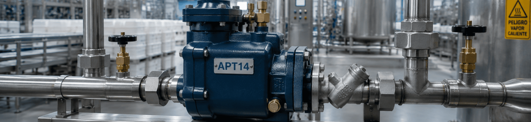 Bomba de condensado instalada en un sistema de recuperación de vapor.